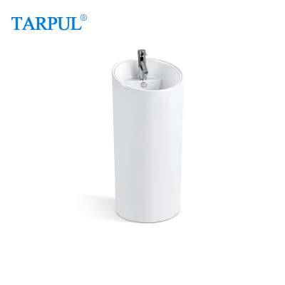 Modern Luxury Hotel Sanitary Ware Bathroom Hand Wash freestanding Sink Ceramic Pedestal Basin