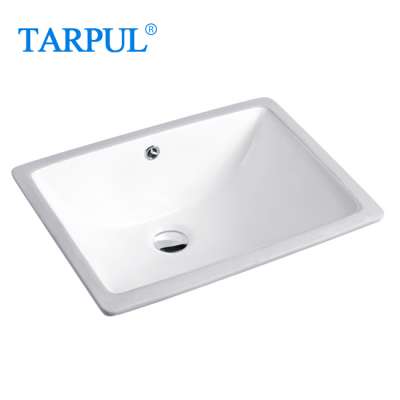 Tarpul  226A High Quality Square White Under Mount Sink 19 Inch Circle Bathroom Ceramic Art Basin